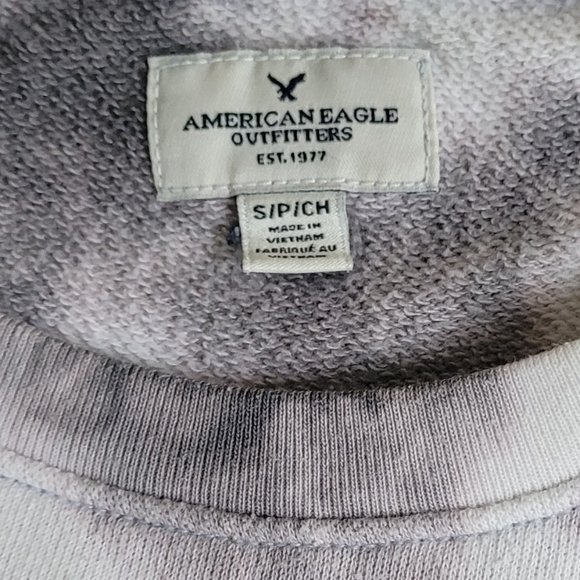 American Eagle Outfitters Blue Tie Dye Sweatshirt with Side Lace - Size Small - Picture 6 of 7